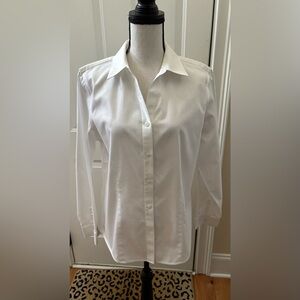 Chicos Wrinkle Resistant Fitted White Blouse